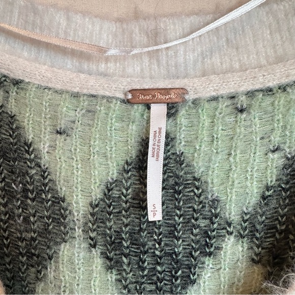 Free People through the motions argyle short sleeve sweater - Picture 3 of 4